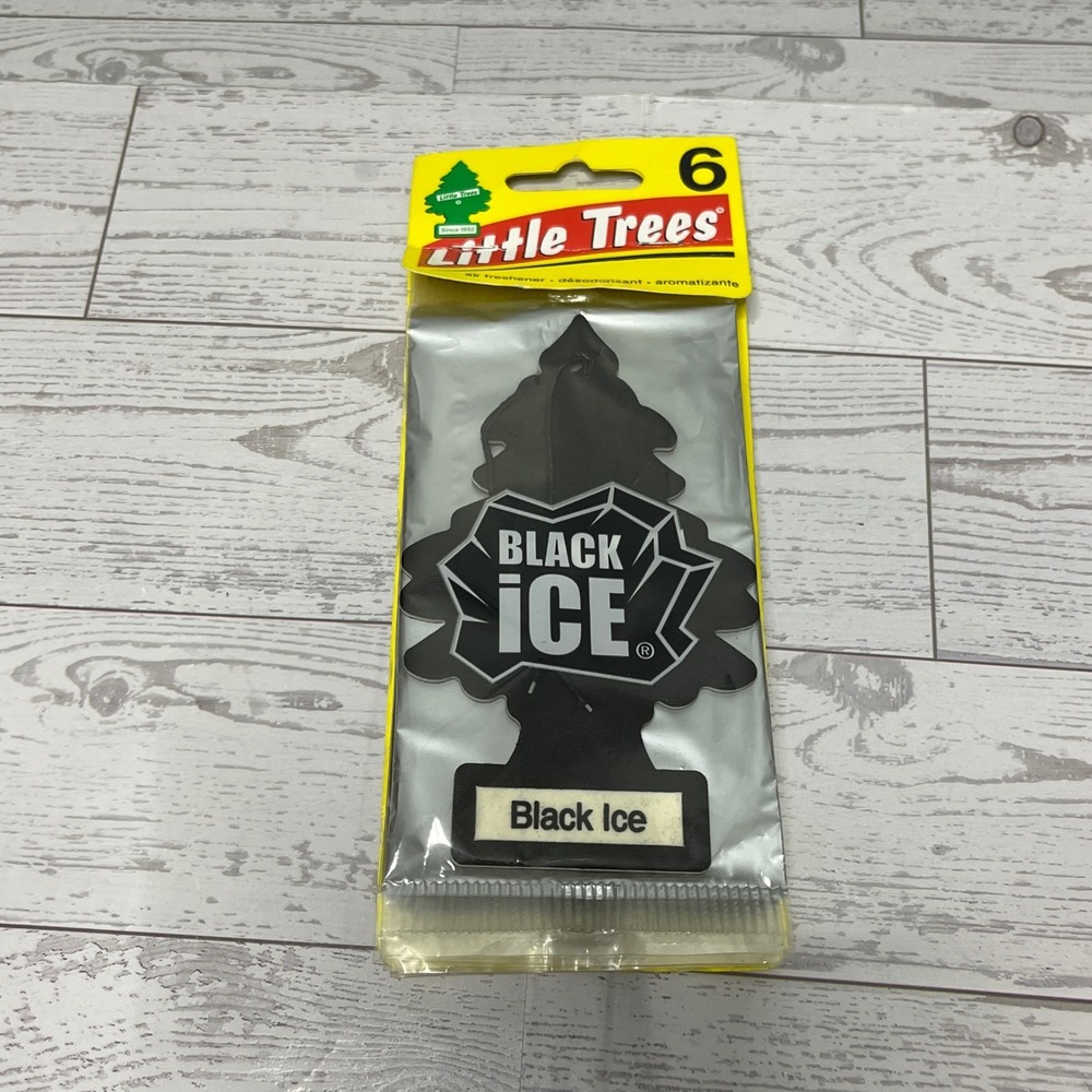 Little Trees Black Ice Air Freshener 6-Pack U6P-60155 Hanging Tree Scent